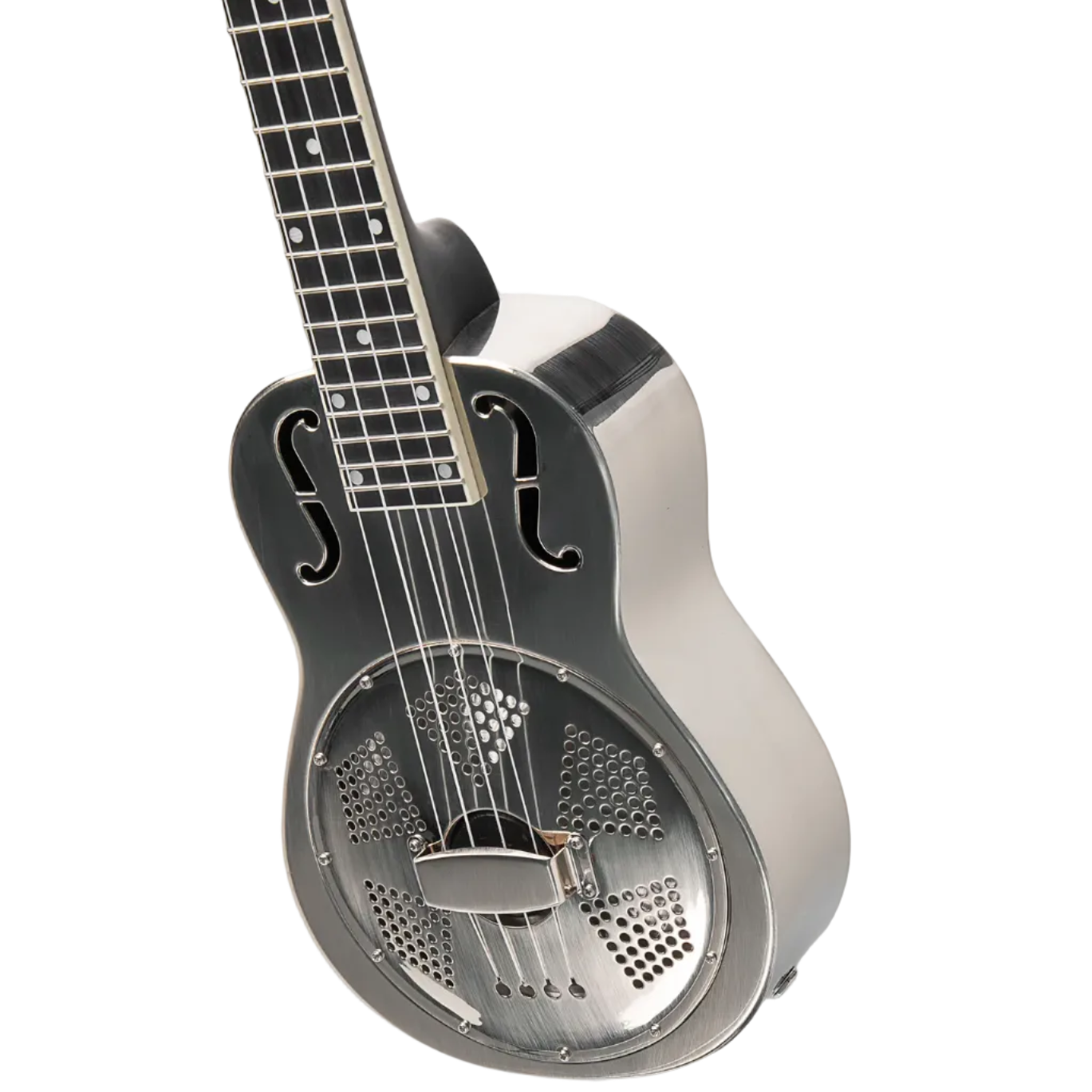 Kala Brand Brushed Nickel Tenor Resonator Ukulele with Gig Bag