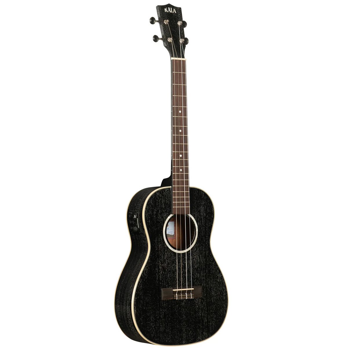 Kala All Solid Salt & Pepper Doghair Mahogany Electro Baritone Ukulele