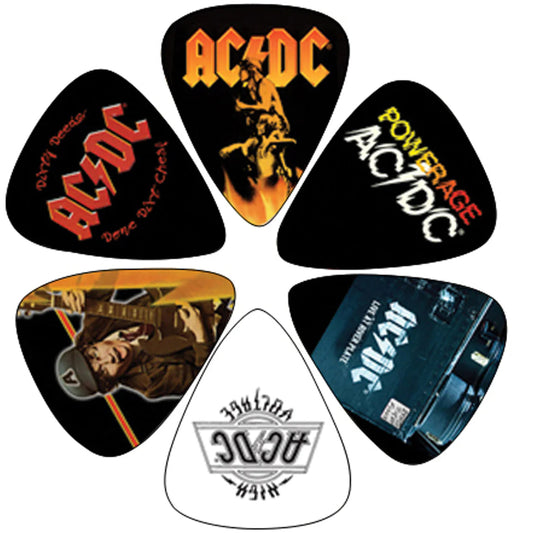 AC/DC Guitar Plectrum Pick Set 6 Pack