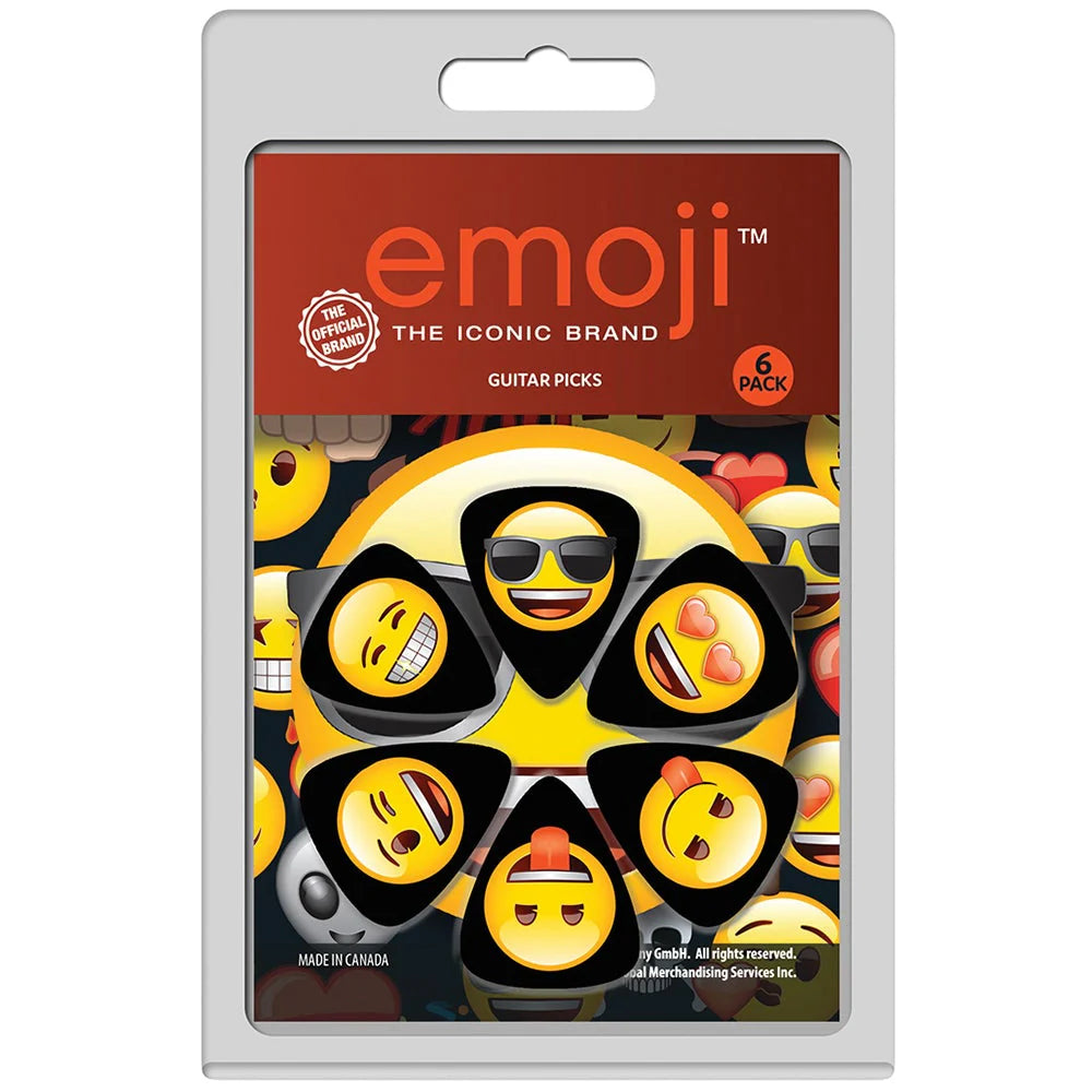 Emoji Faces Guitar Plectrum Pick Set of 6