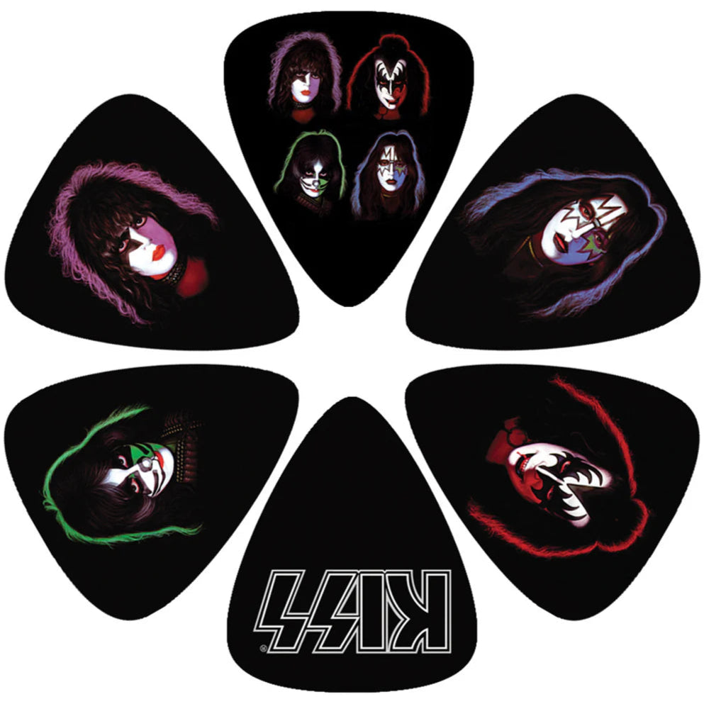 Kiss Faces Guitar Plectrum Pick Set 6 Pack