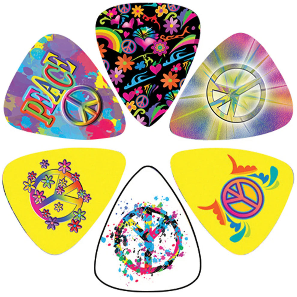 CND Peace Picks Psychedelic Art Guitar Plectrum Pack of 6
