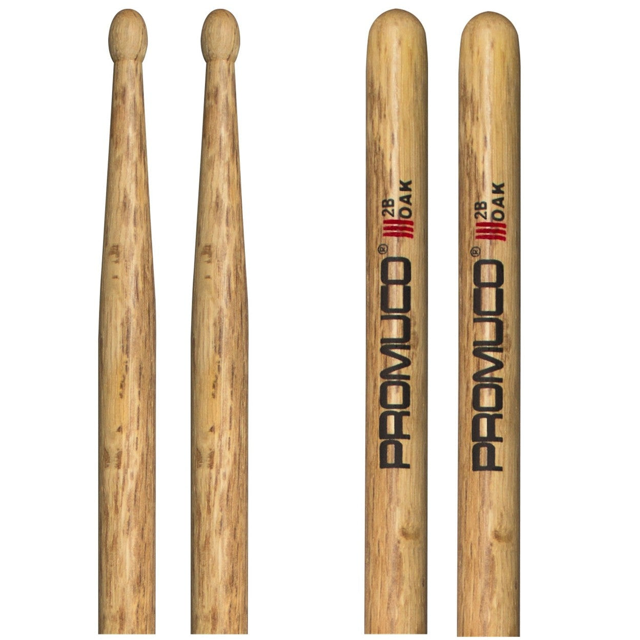 Promuco Oak Drumsticks Pair 2B Wood Tip