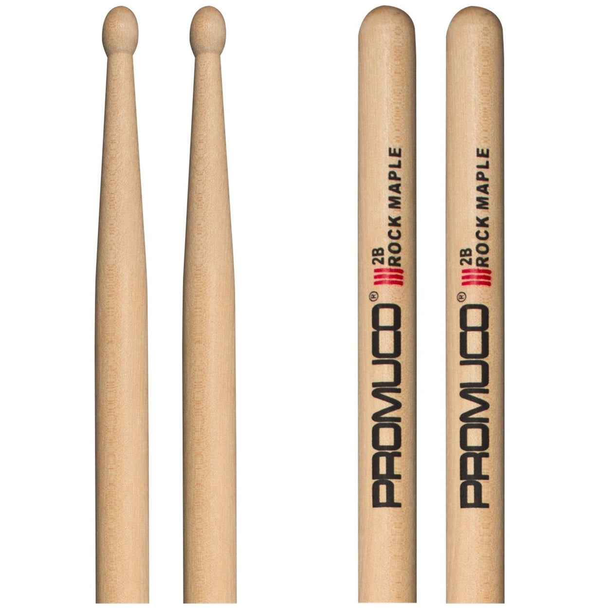 Promuco Rock Maple Drumsticks Pair 2B Wood Tip