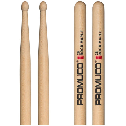 Promuco Rock Maple Drumsticks Pair 2B Wood Tip