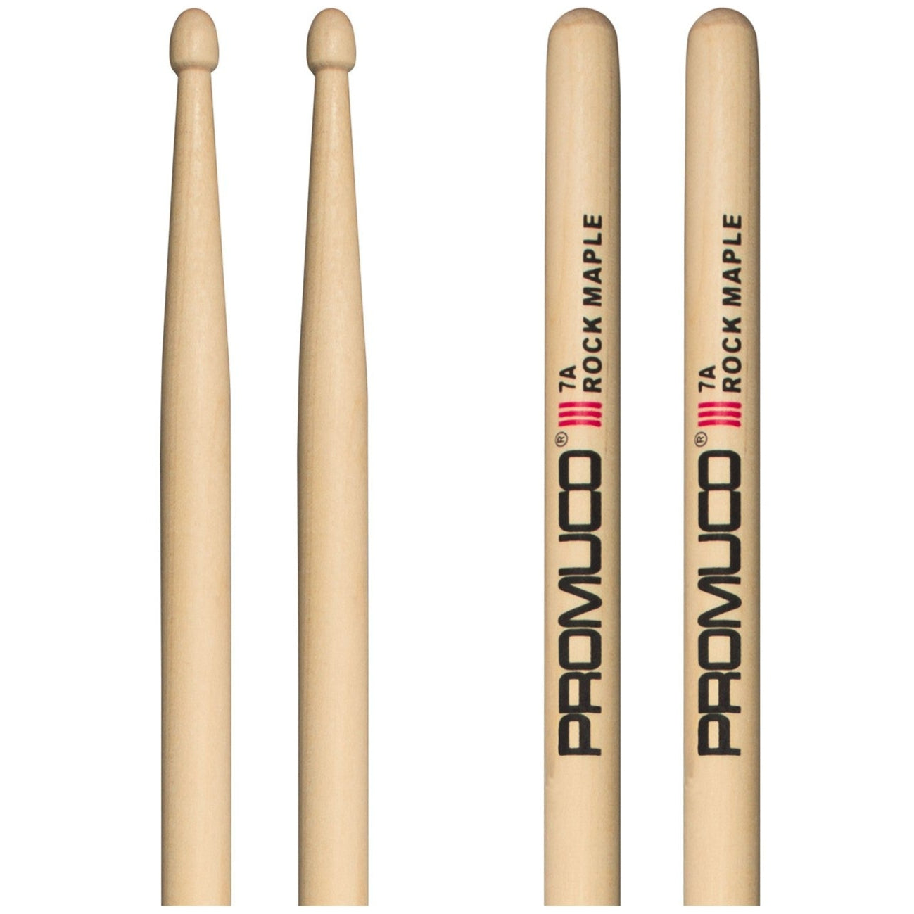 Promuco Rock Maple Drumsticks Pair 7A Wood Tip Pair