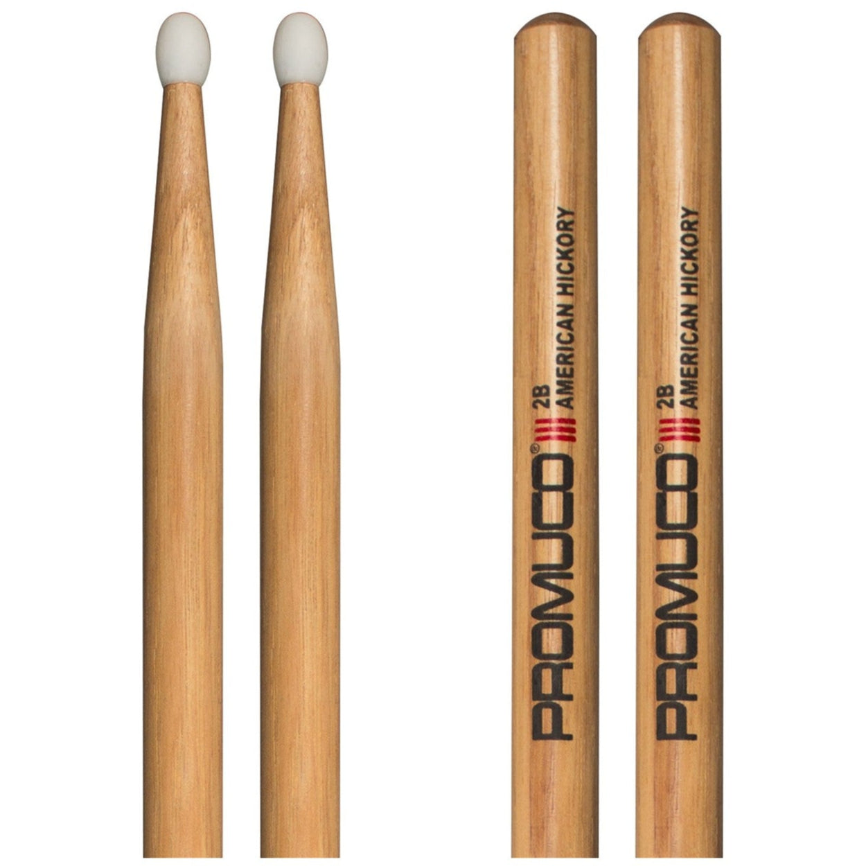Promuco American Hickory Drumsticks 2B Nylon Tip Pair