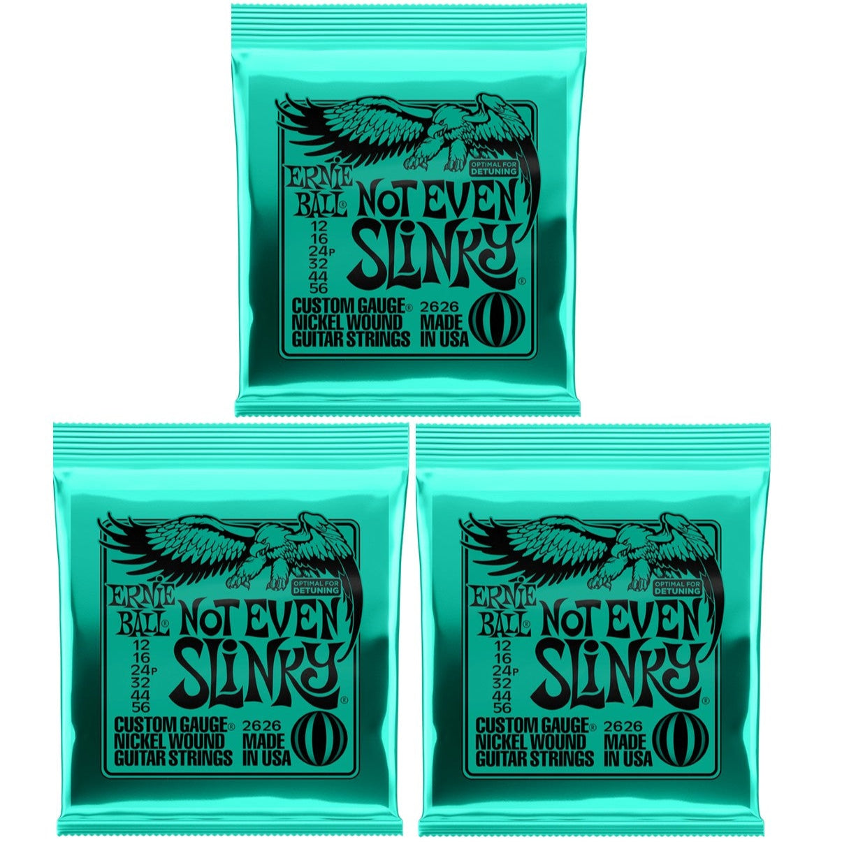 Ernie Ball Not Even Slinky Electric Guitar Strings Bundle 12-56 3 Sets
