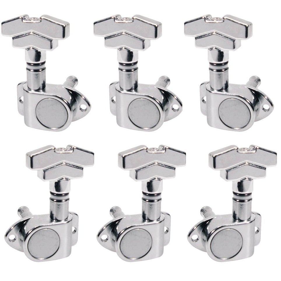 Deluxe Chrome Guitar Machine Tuning Heads 3 Per Side