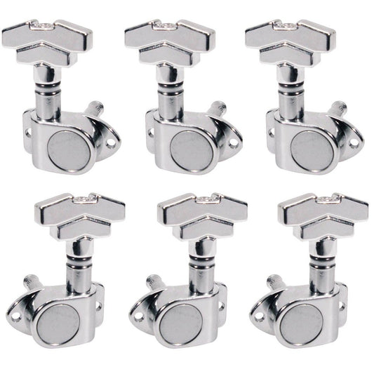 Deluxe Chrome Guitar Machine Tuning Heads 3 Per Side