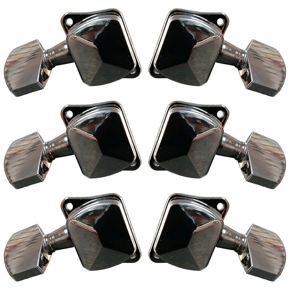 Guitar Machine Tuning Heads Acoustic 3 A Side Chrome - TGI