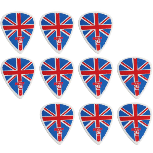 Pickboy Union Jack Celltex Plectrums Set of 10 0.75 mm