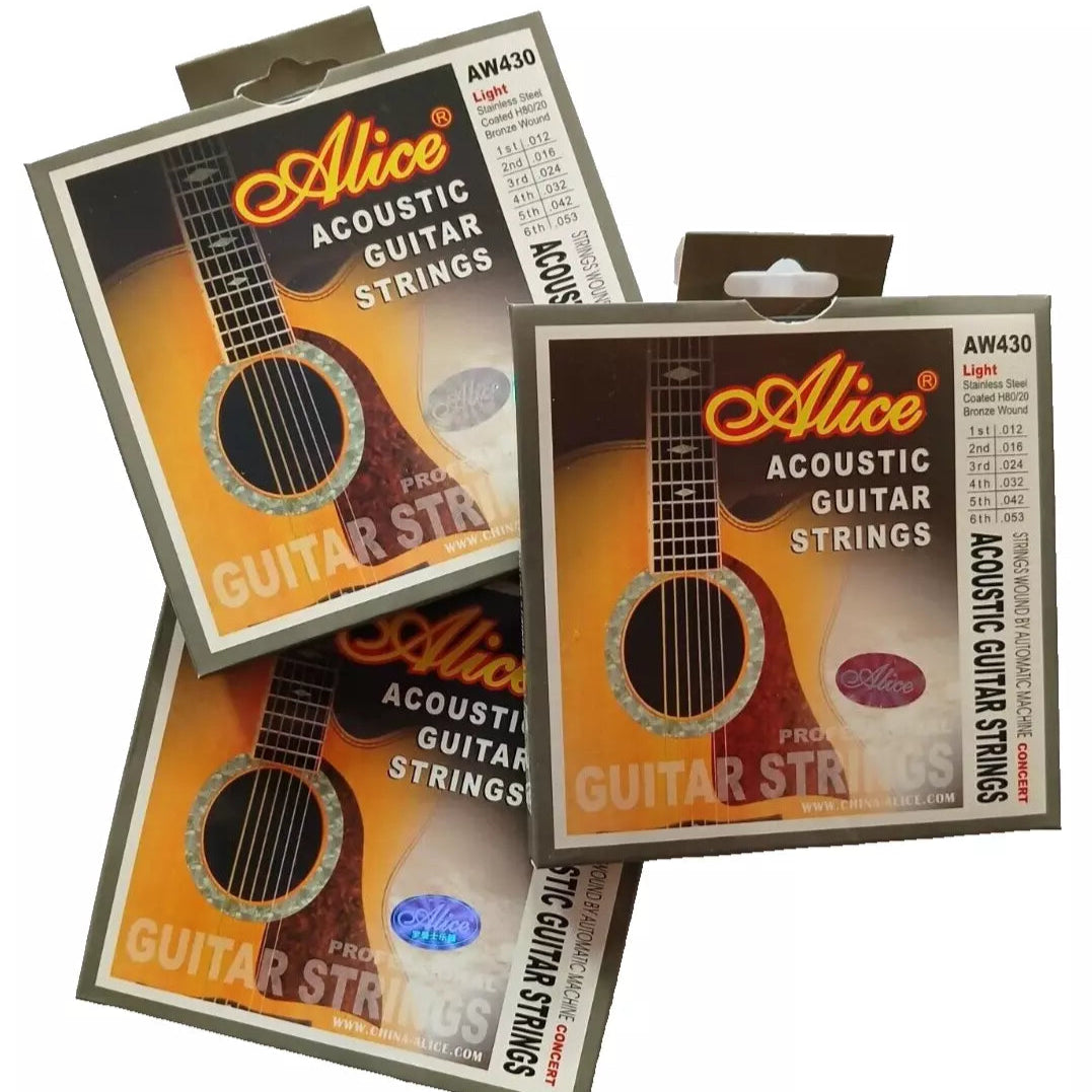 Alice Acoustic Guitar Strings 3 Set Bundle Bronze/Stainless Steel .012 - .053