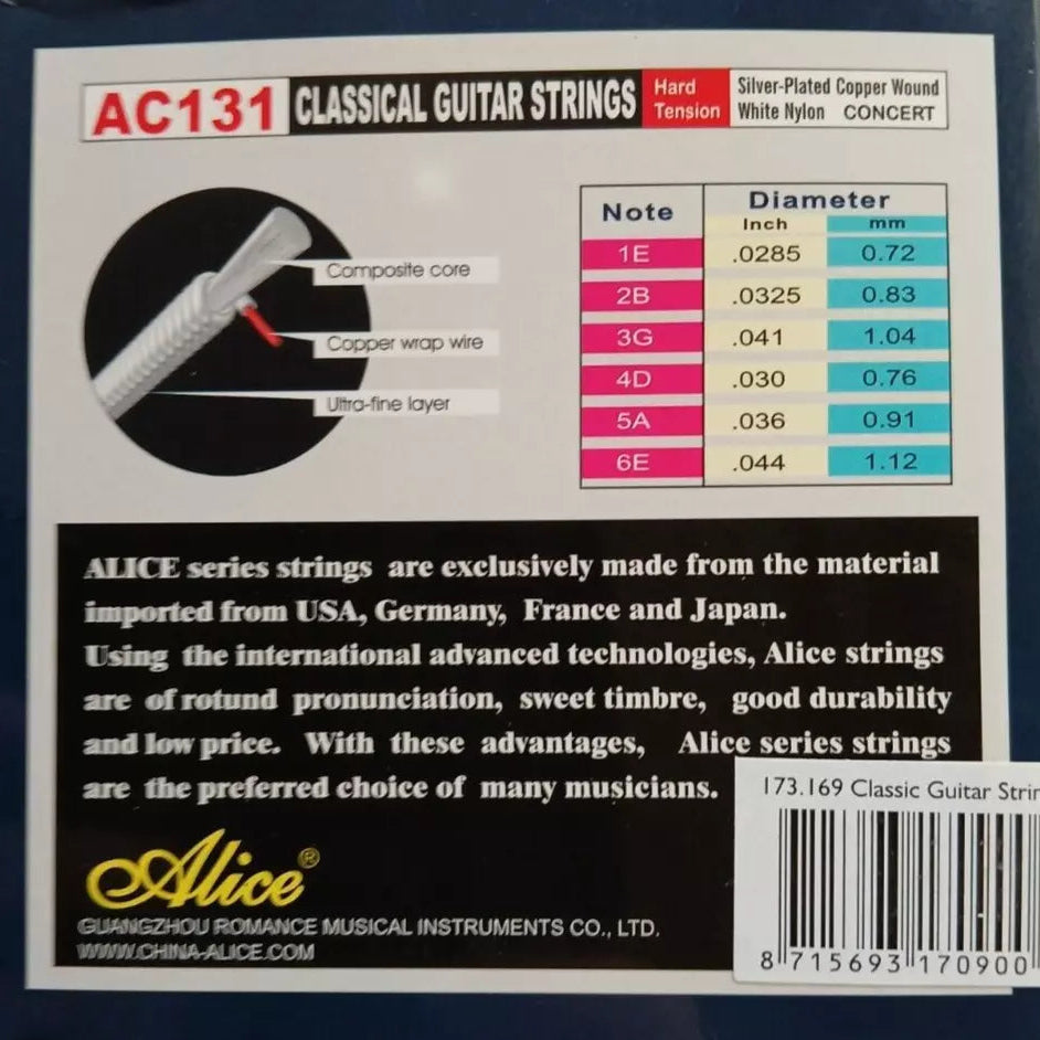 Alice Classical Guitar String 3 Set Bundle NYLON - 0.0285 - 0.044
