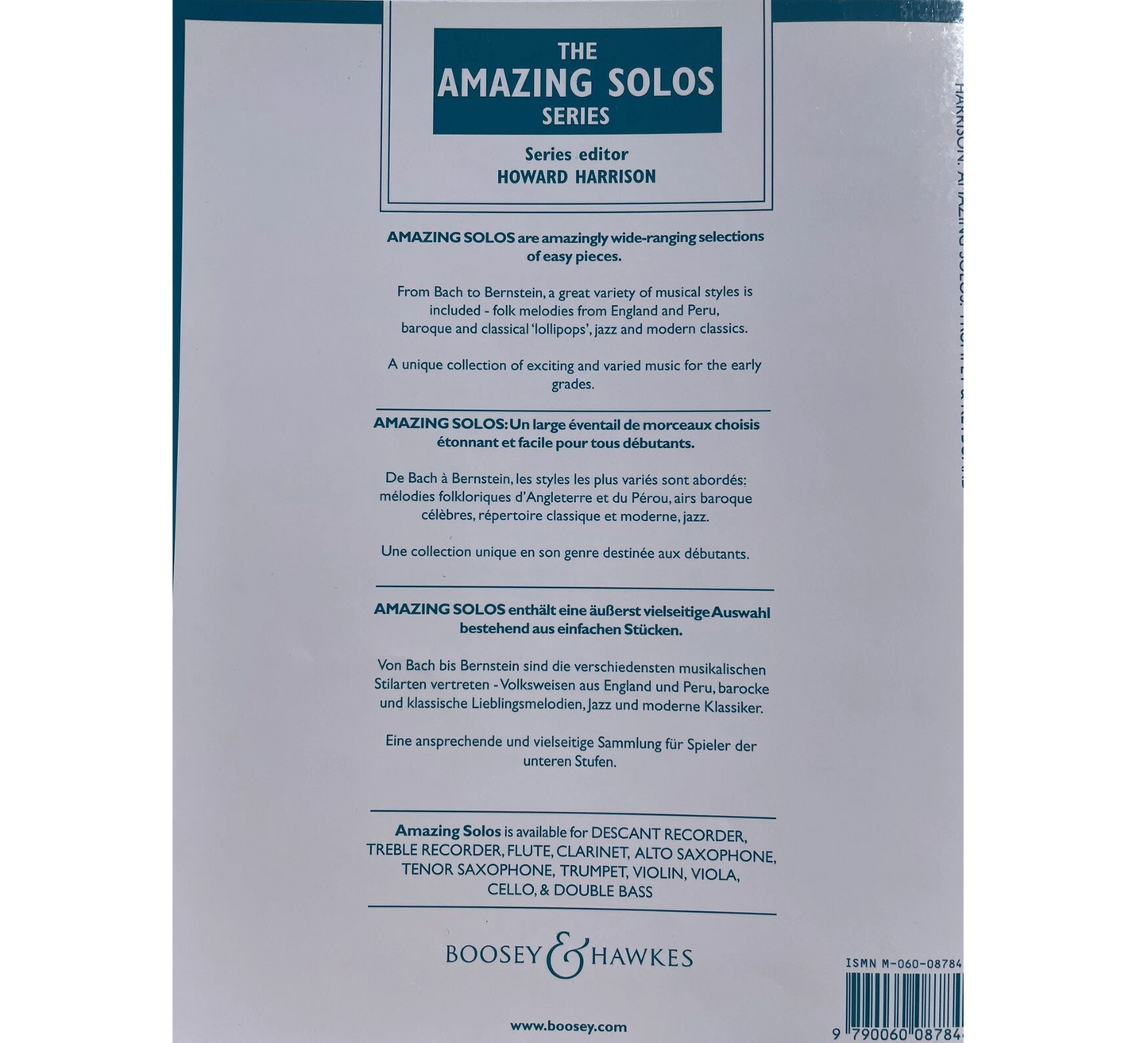 Amazing Solos or Cornet and Keyboard Book - Howard Harrison - 9790060087844