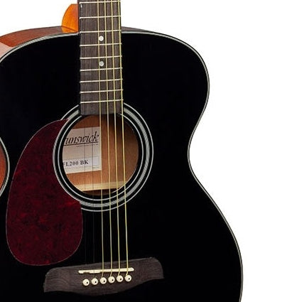 Brunswick Left-Handed Grand Auditorium Acoustic Guitar Black BFL200BK