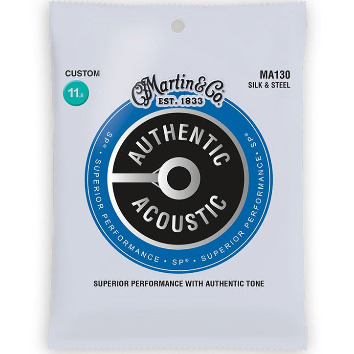 Martin Authentic Acoustic Guitar String Set Silk & Steel Custom MA130