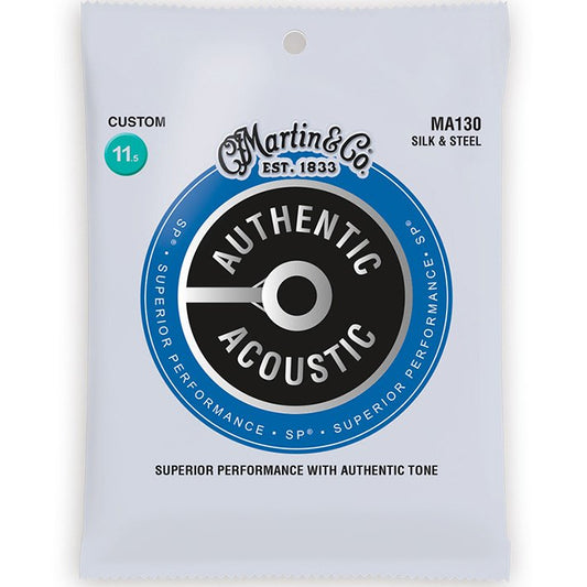 Martin Authentic Acoustic Guitar String Set Silk & Steel Custom MA130