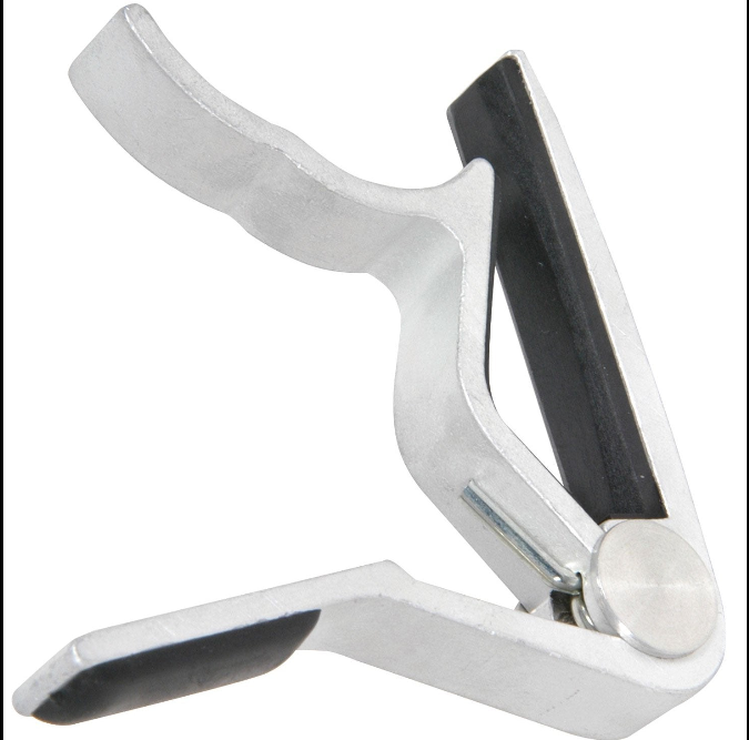 Guitar Trigger Capo Squeeze Quick Release Acoustic or Electric Guitar - Silver