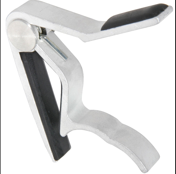 Guitar Trigger Capo Squeeze Quick Release Acoustic or Electric Guitar - Silver