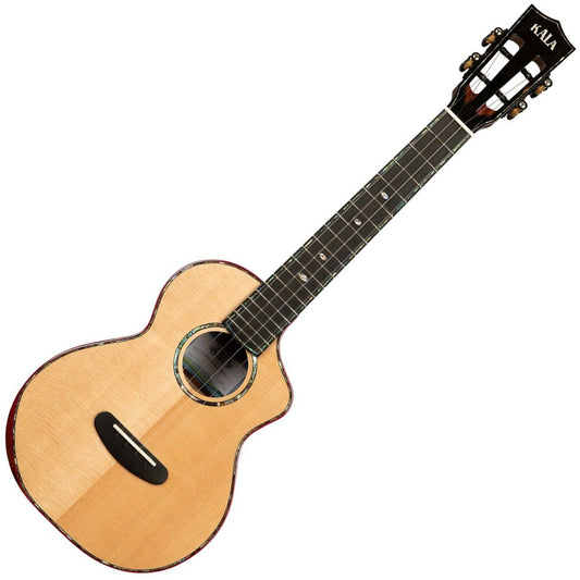 Kala Brand Contour Deluxe Solid Gloss Spruce Rosewood Tenor Ukulele