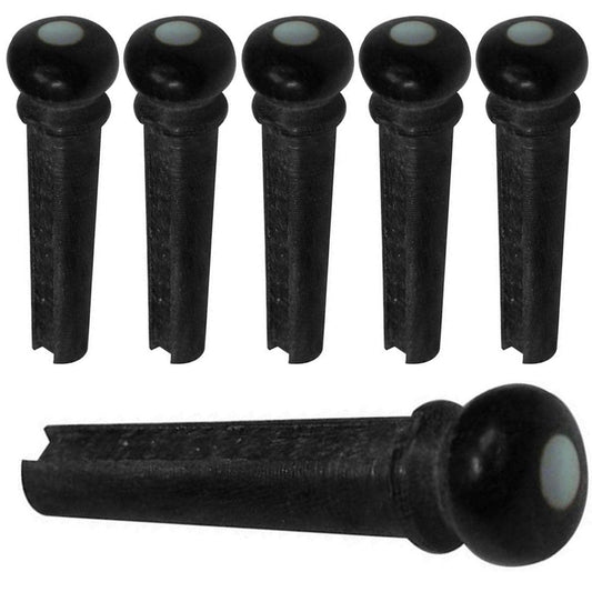 Pick Boy Ebony Acoustic Guitar Bridge Pin Set With Extractor