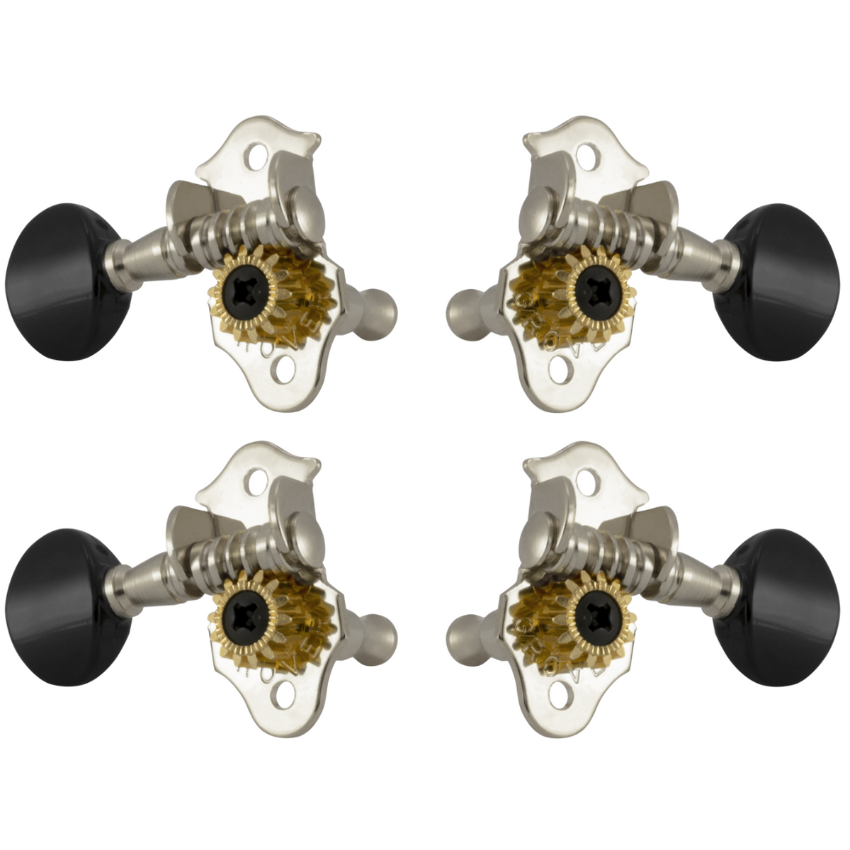 Grover Sta-Tite 9 Series Ukulele Nickel Tuning Peg Set of 4 Black