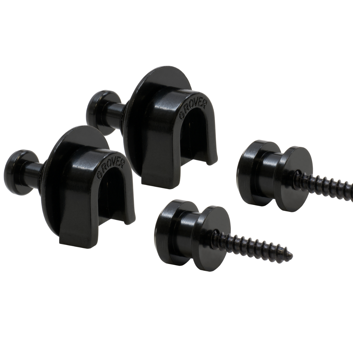 Grover Professional Guitar Strap Lock Button Pair - Black