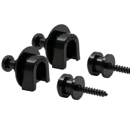Grover Professional Guitar Strap Lock Button Pair - Black