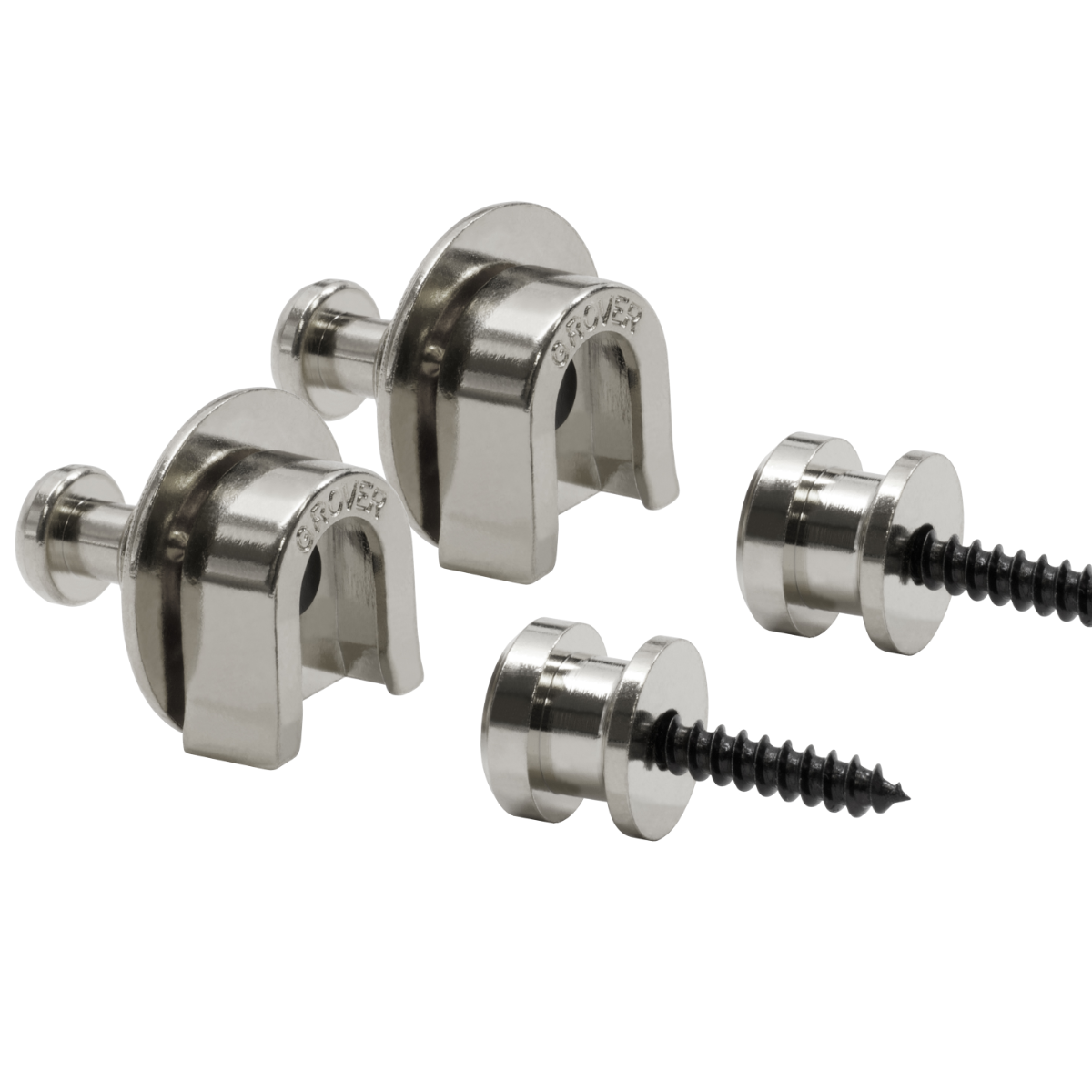 Grover Professional Guitar Strap Lock Button Pair - Chrome