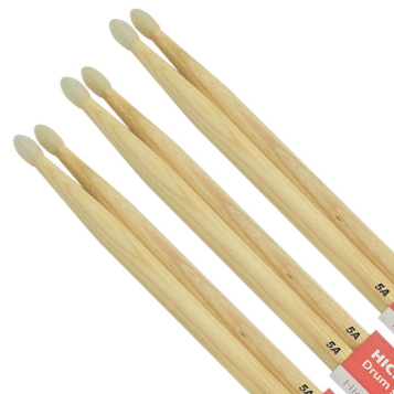 Chord HICKORY Drumsticks 5A NYLON TIP Bundle 3 Pairs