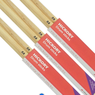 Chord HICKORY Drumsticks 5A NYLON TIP Bundle 3 Pairs
