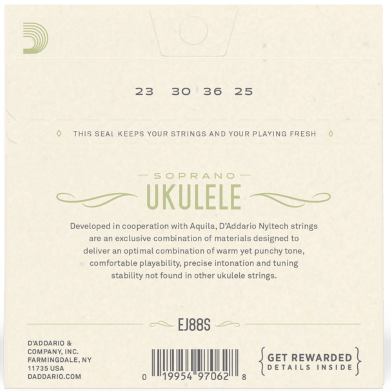 D'Addario Nyltech Soprano Ukulele Strings Set EJ88S