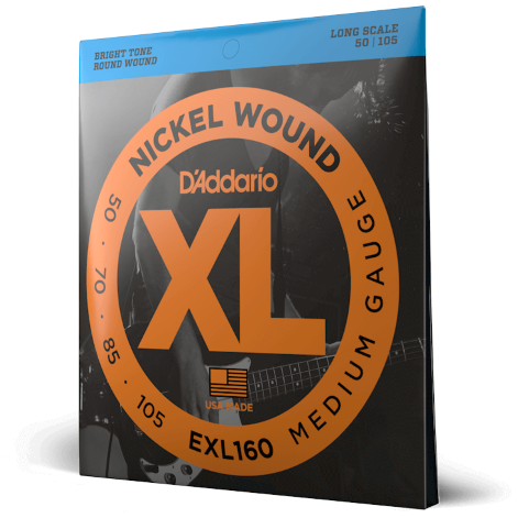 D'Addario Nickel Bass Guitar String Set 50-105 Medium Long Scale  EXL160