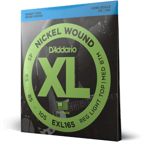 D'Addario EXL165 Nickel Electric Bass Guitar String Set 45-105 Long Scale