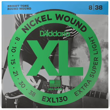 D'Addario XL Nickel Electric Guitar Strings Set 08-38 Extra Super Light EXL130