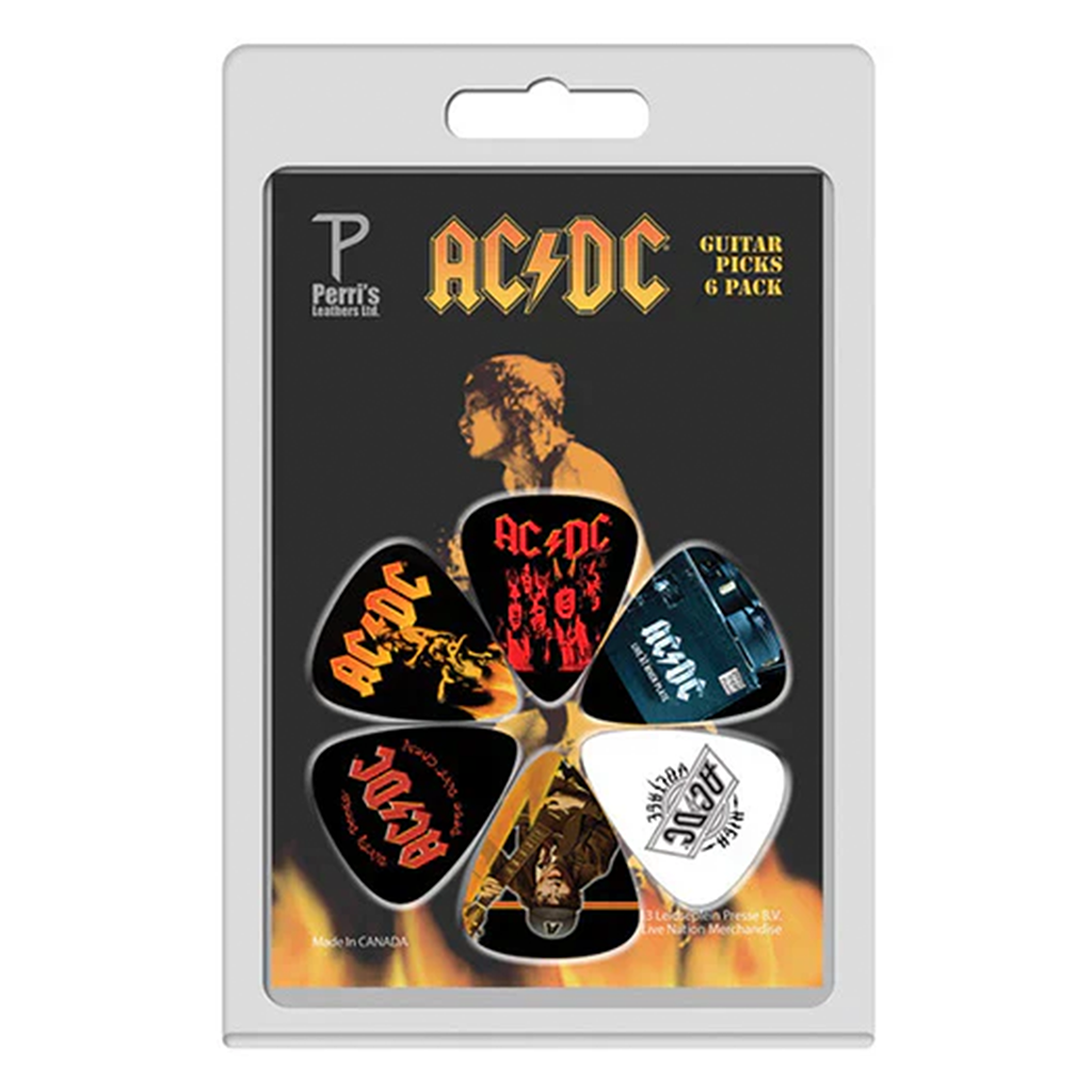 AC/DC Guitar Plectrum Pick Set 6 Pack