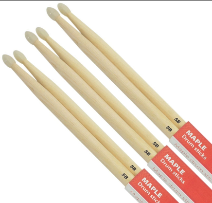 Chord Maple Drumsticks 5B NYLON TIP Bundle (3 Pairs)