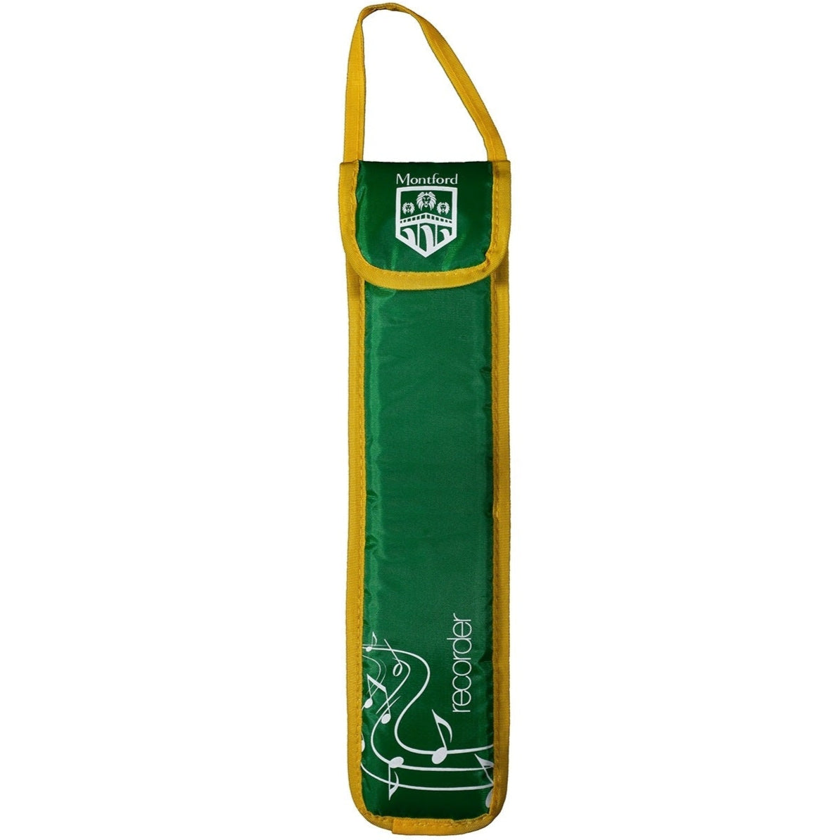 Padded Descant Recorder Carry Bag Case Green & Yellow