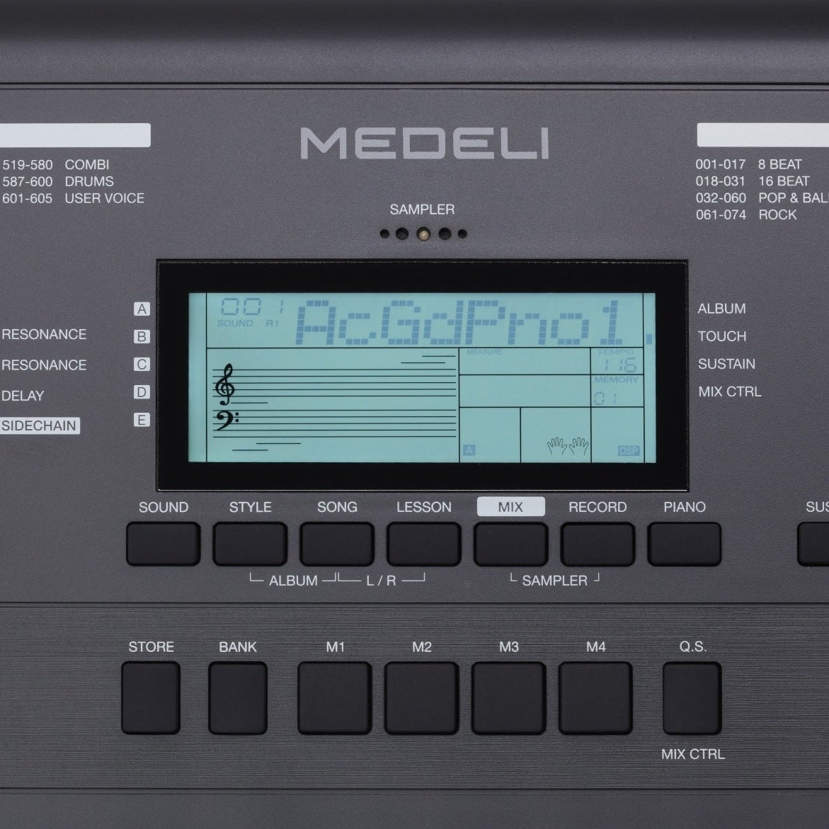 Medeli Millenium Series Keyboard 61 Key Touch Response Black MK401