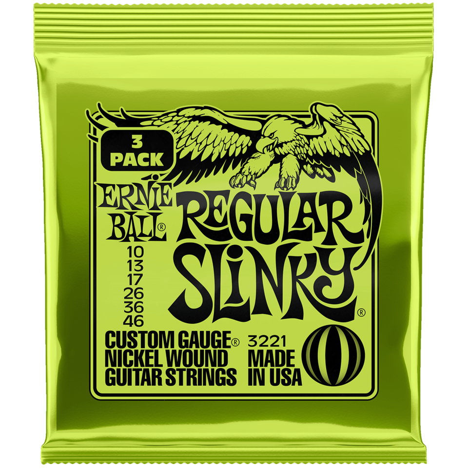 Ernie Ball Regular Slinky 3 Set Pack Yellows - 10-46