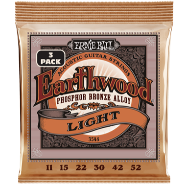 Ernie Ball Earthwood Acoustic Guitar Strings Bundle 3 Pack 11-52