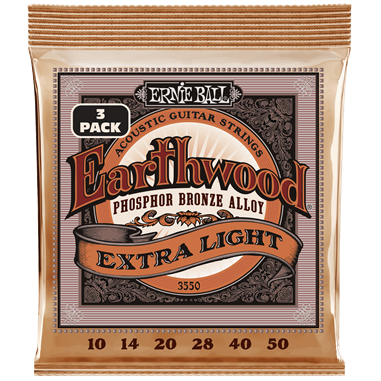 Ernie Ball Earthwood Acoustic Guitar Strings Set 3 Pack 10-50