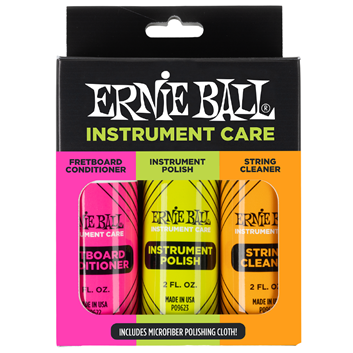 Ernie Ball Guitar Instrument Care 3 Pack With Microfiber Cloth