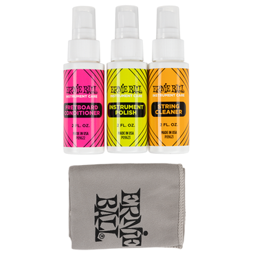 Ernie Ball Guitar Instrument Care 3 Pack With Microfiber Cloth
