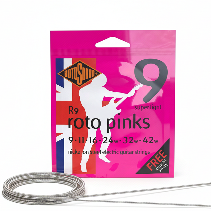 Rotosound Electric Guitar Strings 9-42 Pinks R9 3 SET BUNDLE