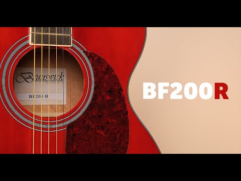 Brunswick Acoustic Guitar Red Gloss Grand Auditorium - BF200R