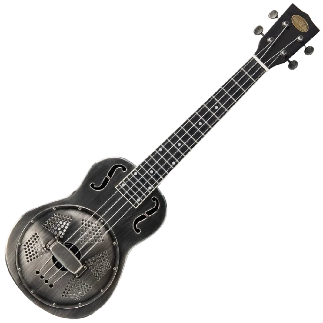 Kala Brand Brushed Nickel Tenor Resonator Ukulele with Gig Bag