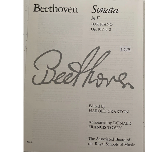 Beethoven Sonata in F for Piano Op. 10 No. 2 - 1854720139