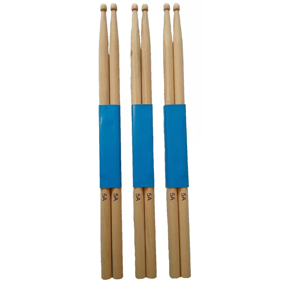 QTX Drumsticks 5A Wood Tip Bundle (3 pairs)